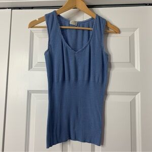Piere Robert Wool and Silk Blend Blue Sleeveless Knit Tank Top Size S/M